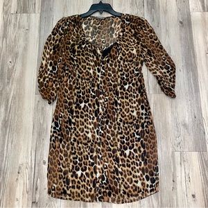 Womens Express Woven Cheetah Dress Size XS